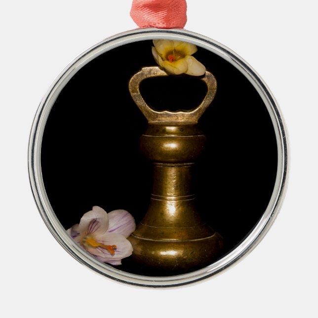 Ornamento De Metal Atração Floral (Frente)