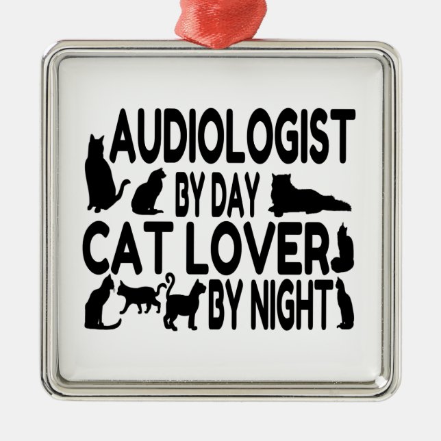 Ornamento De Metal Audiologista Cat Lover (Frente)