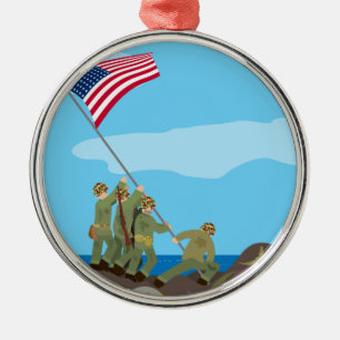Ornamento De Metal Aumentando a bandeira em Iwo Jima (história