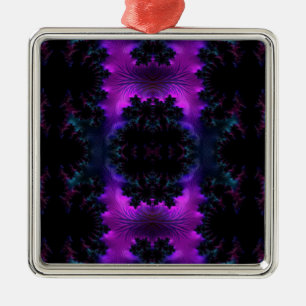 Ornamento De Metal Aurora Borealis no Fractal da meia-noite