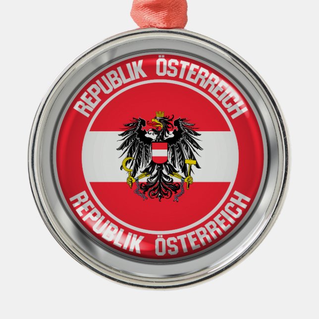 Ornamento De Metal Áustria Round Emblem (Frente)