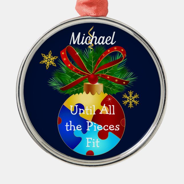 Ornamento De Metal Autism Christmas Bauble (Frente)
