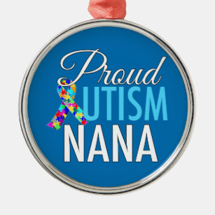 Ornamento De Metal Autismo Orgulhoso Nana Azul Autismo Consciência