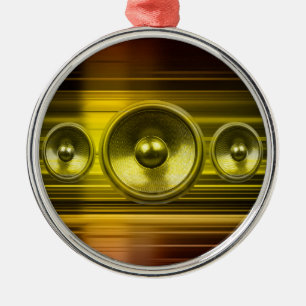Ornamento De Metal Auto-falante da música com as raias claras do our