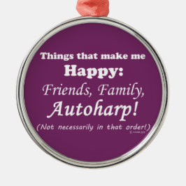 Ornamento De Metal Autoharp Me Faz Feliz