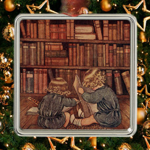 Ornamento De Metal Aventuras na Biblioteca