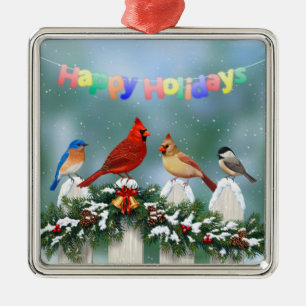 Ornamento De Metal Aves de Natal e Prados de Natal