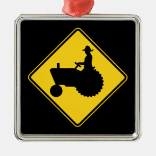 Ornamento De Metal Aviso do sinal de estrada do trator de fazenda