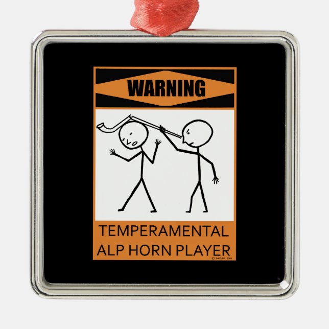 Ornamento De Metal Aviso! Jogador de Alforn Temperado (Frente)