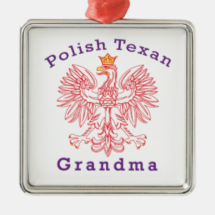 Ornamento De Metal Avó de águia-texana polonesa