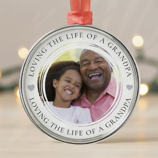 Ornamento De Metal Avô Foto Keepsasaet Gift