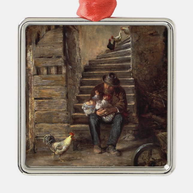 Ornamento De Metal Avô Olhando Pelo Avô (Frente)