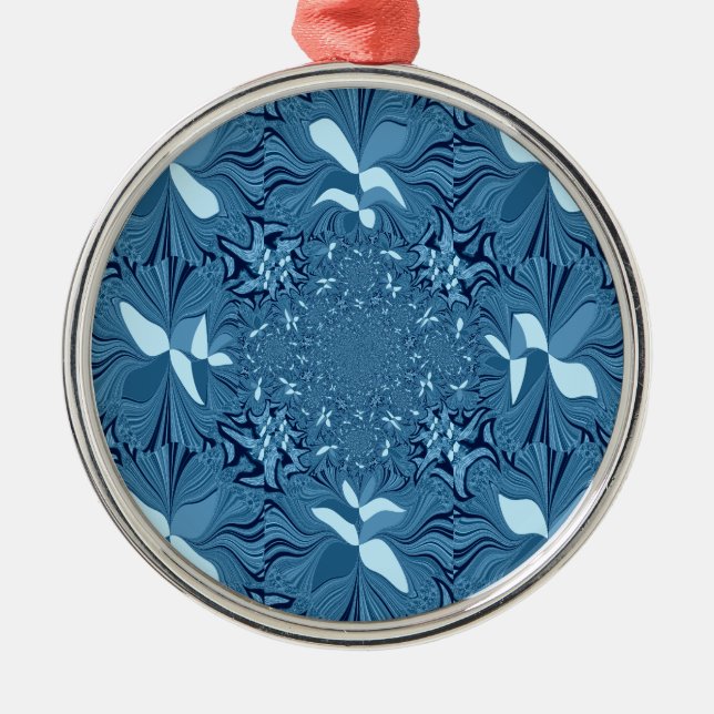 Ornamento De Metal Azul iridescente (Frente)