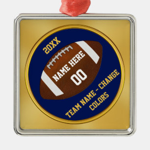 Ornamento De Metal Azul marinho e Dourado, Organização de Futebol P