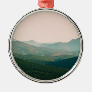 Ornamento De Metal Azul pelas montanhas