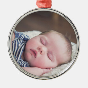 Ornamento De Metal Baby Photo Christmas Keepsaokê
