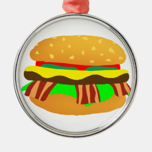 Ornamento De Metal Bacon Cheeseburger