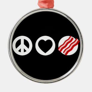 Ornamento De Metal Bacon do amor da paz