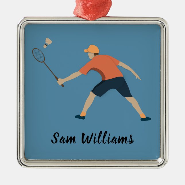 Ornamento De Metal Badminton (Frente)