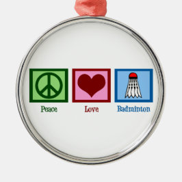 Ornamento De Metal Badminton do Amor pela Paz