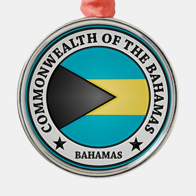 Ornamento De Metal Bahamas — Round Emblem (Frente)