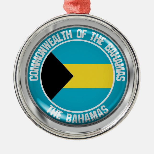 Ornamento De Metal Bahamas — Round Emblem (Frente)