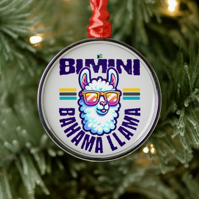 Ornamento De Metal Bahamas Souvenir Gift: Bimini Bahamas Bahama Lama (Árvore)