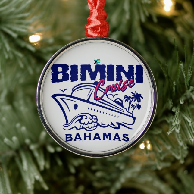 Ornamento De Metal Bahamas Souvenir Gift: Bimini Bahamas Cruise (Árvore)