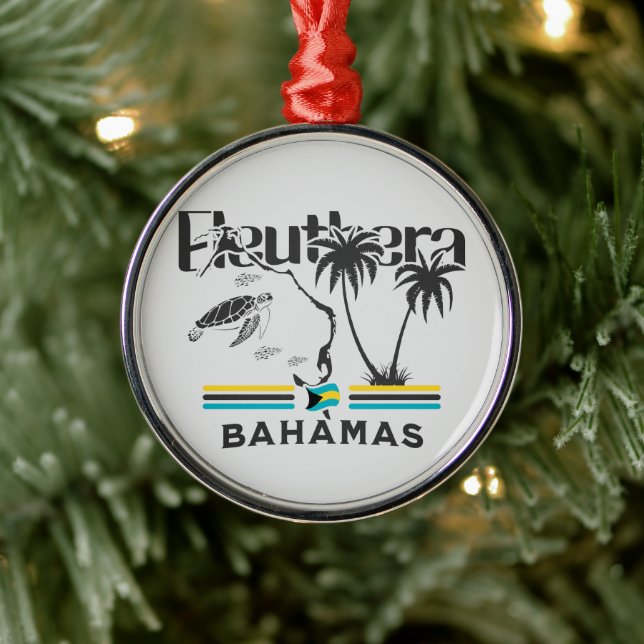Ornamento De Metal Bahamas Souvenir Gift : Eleuthera Bahamas Flag (Árvore)