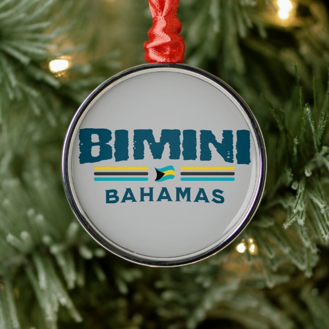 Ornamento De Metal Bahamas Souvenir Gift: Independência de Bimini Bah (Árvore)