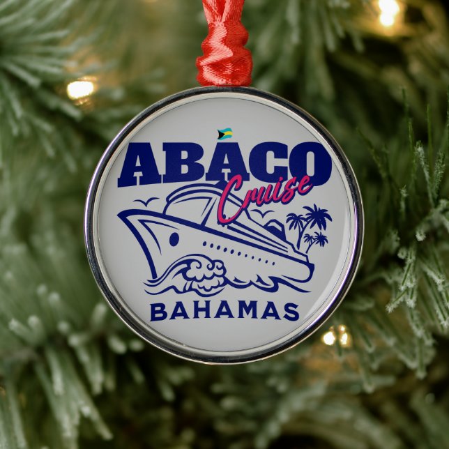 Ornamento De Metal Bahamas Souvenir Presente: Abaco Bahamas Cruise (Árvore)