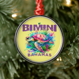 Ornamento De Metal Bahamas Souvenir Presente: Bimini Bahamas Tartarug
