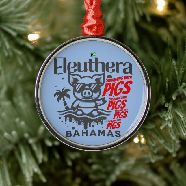 Ornamento De Metal Bahamas Souvenir Presente: Eleuthera Bahamas Porco (Árvore)
