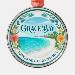 Ornamento De Metal Baía da Graça Ilhas Turcas e Caicos