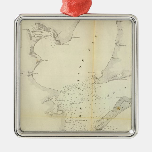 Ornamento De Metal Baía de Galveston, Texas (Frente)