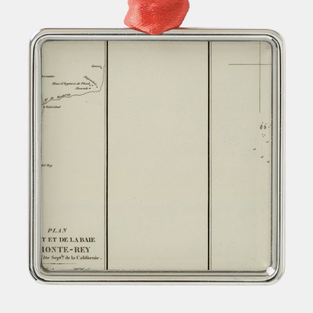 Ornamento De Metal Baía de Monterey, Califórnia (Frente)
