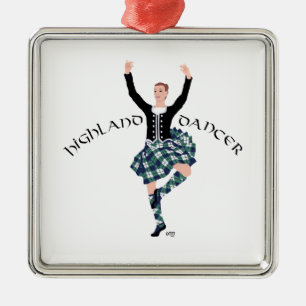 Ornamento De Metal Bailarina Escocesa de Highland - Fling