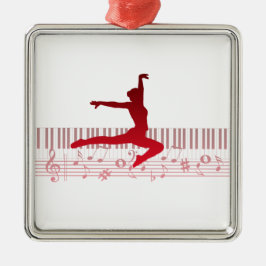 Ornamento De Metal Bailarino de balé em um teclado