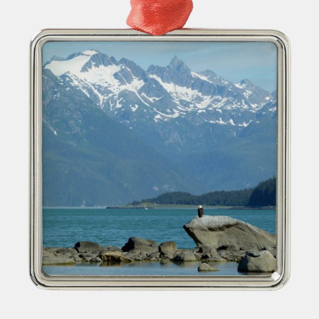 Ornamento De Metal Bald Eagle em Skagway Alaska (Frente)