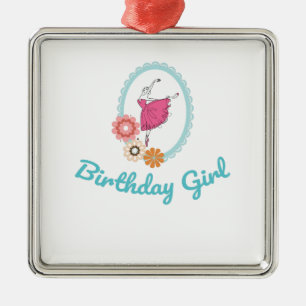 Ornamento De Metal Balé Aniversário de Ballerina