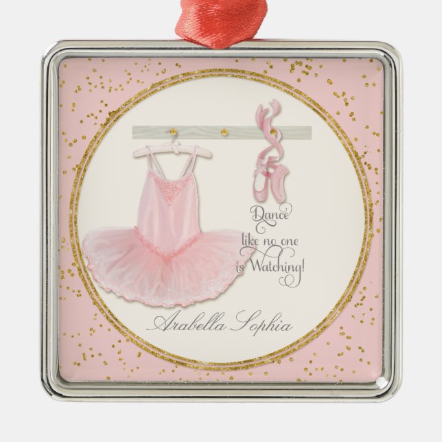 Ornamento De Metal Balé de dança Ballerina Tutu Menina Personalizada (Frente)