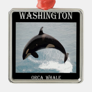 Ornamento De Metal Baleia da orca de Washington