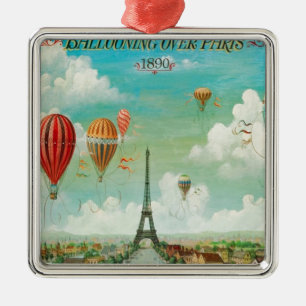 Ornamento De Metal Balonismo sobre Paris