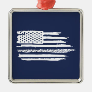 Ornamento De Metal Bandeira Americana