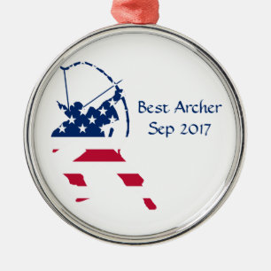 Ornamento De Metal bandeira americana Archery