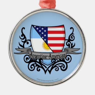 Ornamento De Metal Bandeira Argentina-Americana do protetor