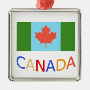 Ornamento De Metal Bandeira artística do Canadá patriotismo. Dia do
