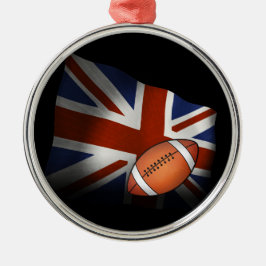 Ornamento De Metal Bandeira BRITÂNICA do rugby |