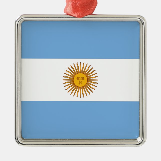 Ornamento De Metal Bandeira da Argentina (Frente)