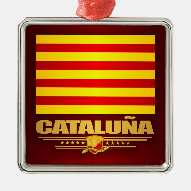 Ornamento De Metal Bandeira da Cataluna (Catalunha) (Frente)
